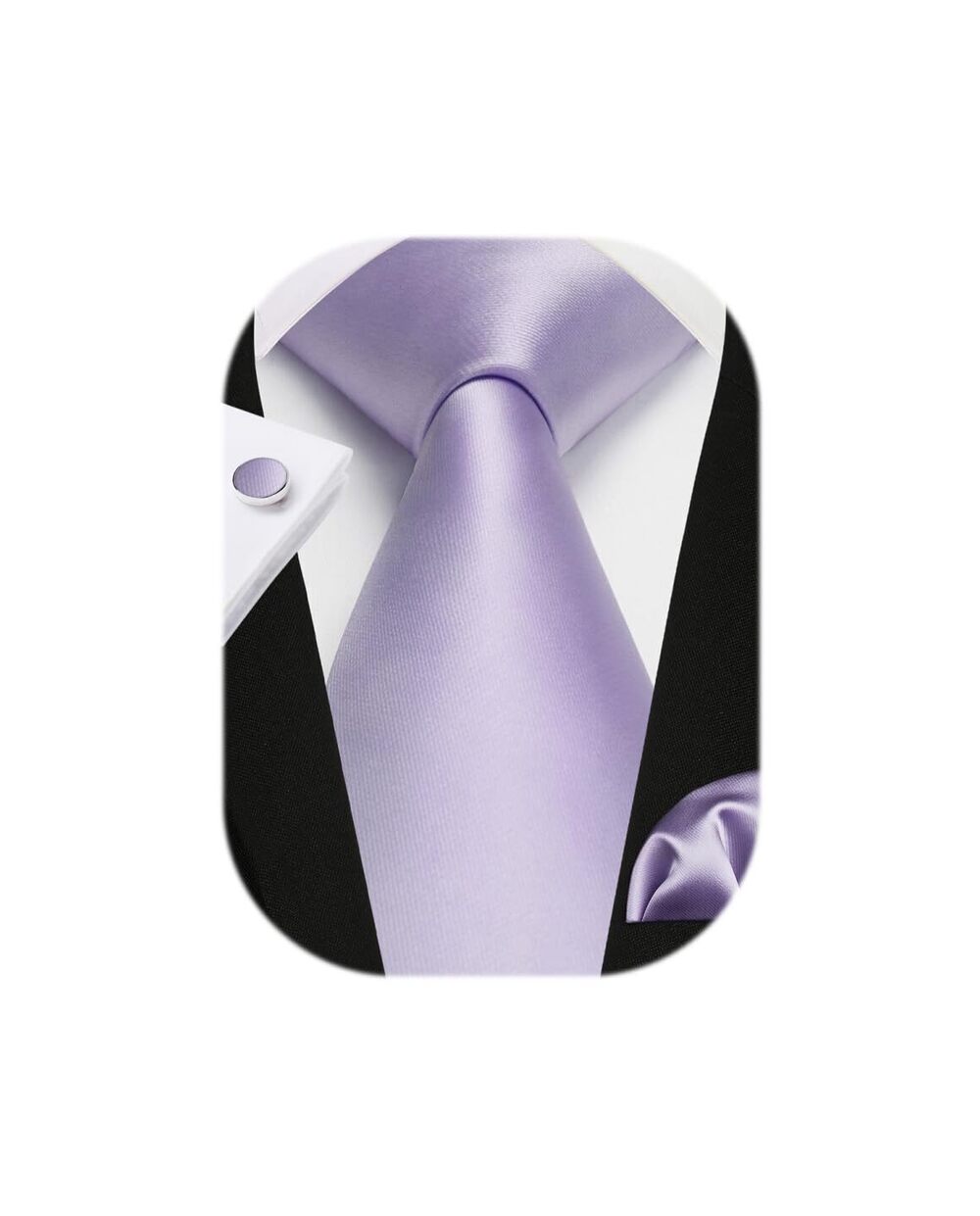 4879 Purple Ties Formal Lavender Ties and Pocket Square Set Lilac Necktie